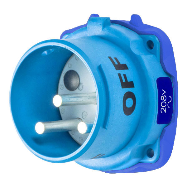 33-68162 - DS60 INLET POLY BLUE SIZE 4 TYPE 3R 2P+G 60A 208 VAC 60 Hz NO AUX